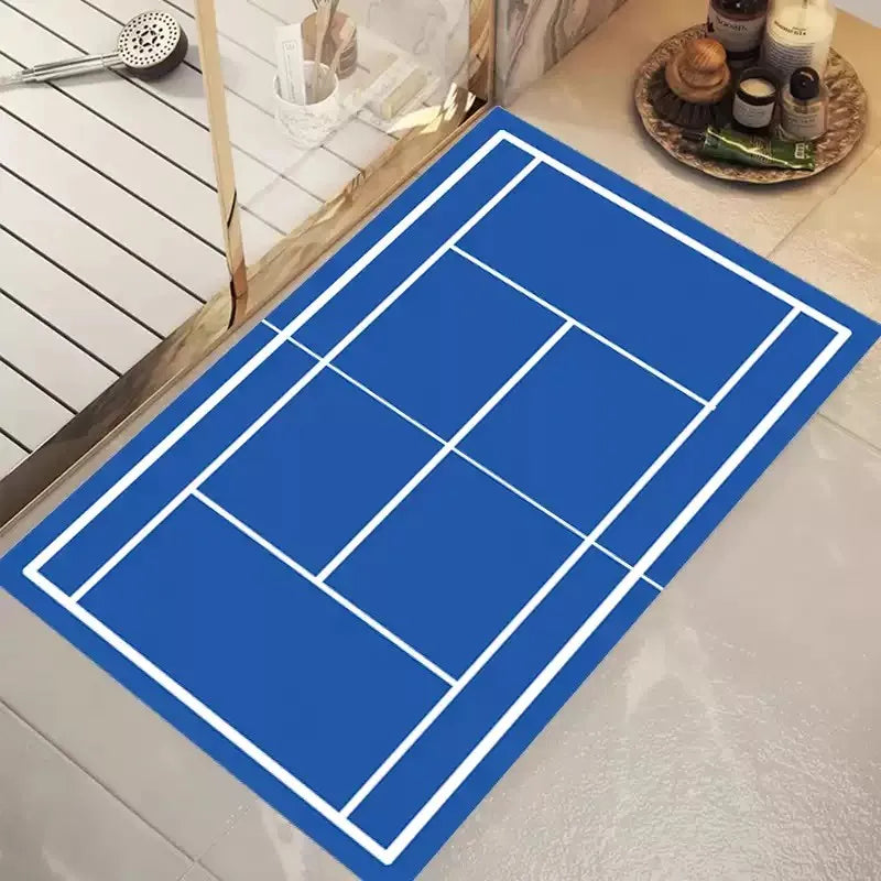 tapis sol moderne tennis court bleu vert anti dérapant polyester durable extérieur entrée chambre