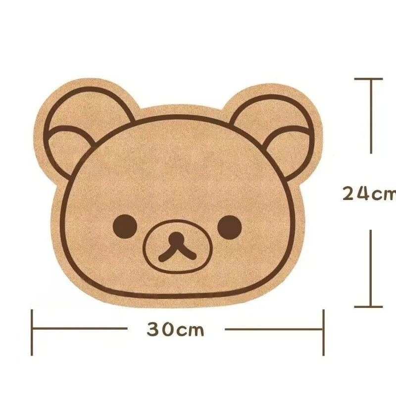 tableau liège marron ours nounours dessin animé décoratif cartoon porte clés poulet cerise chambre