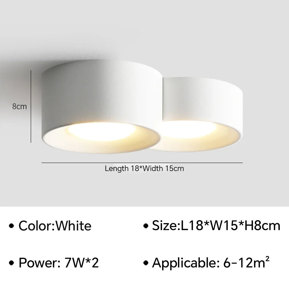Spot LED moderne résine métal blanc noir éclairage quotidien minimaliste
