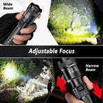 lampe torche rechargeable usb led haute luminosité étanche zoom camping randonnée portable noire moderne