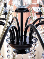 lustre cristal noir blanc classique baroque suspension salon chambre