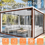 tissu imperméable transparent moderne protection uv résistant l'eau patio jardin 200x200cm 300x300cm
