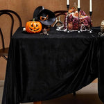 nappe noire velours halloween classique geometrique table manger décoration mariage festivité polyester