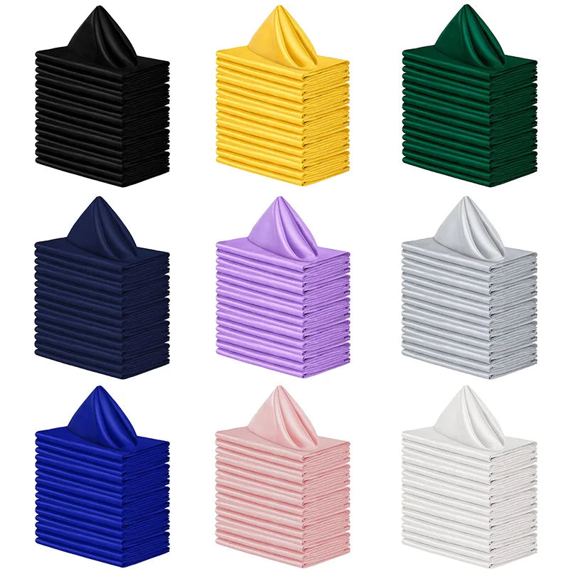 serviettes table unies noir jaune gris blanc modernes élégantes 12 pièces clips dorés cocktail