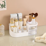 organisateur maquillage blanc rose minimaliste multifonctionnels compartments rangement cosmétiques officesupply