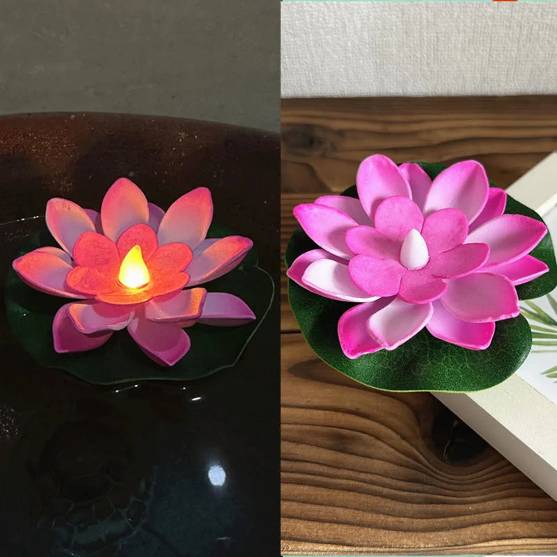 bougies flottantes fleur lotus violet rose blanc bleu orange modernes