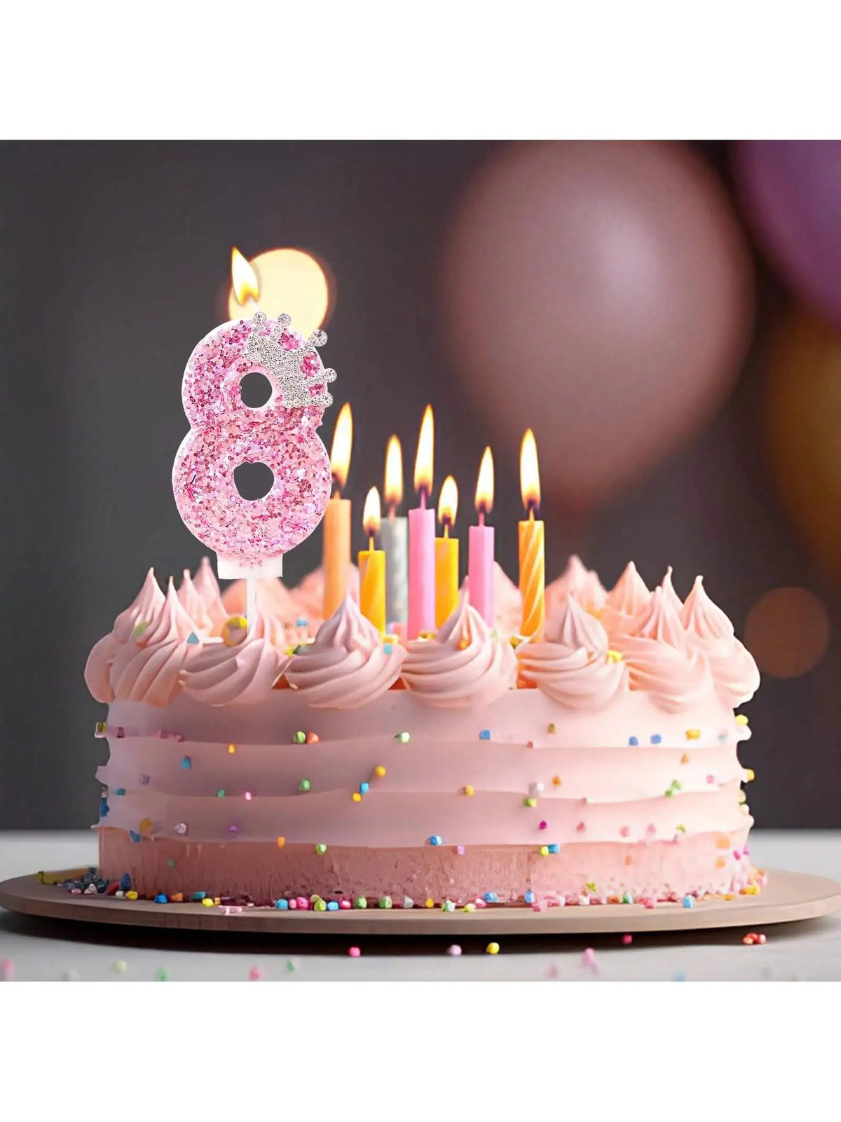 bougies chiffres anniversaire rose pailletées décoratives brillantes adhésives