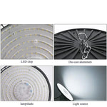 lumière led ufo industrielle 100w 150w 200w noir moderne grille ventilation