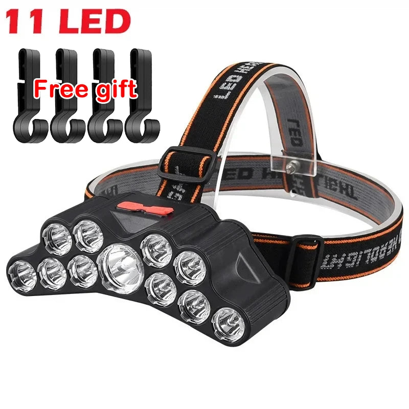 lampe frontale led ajustable bandeau noir orange sport utilitaire rechargeable usb cèle sevenled/hooks