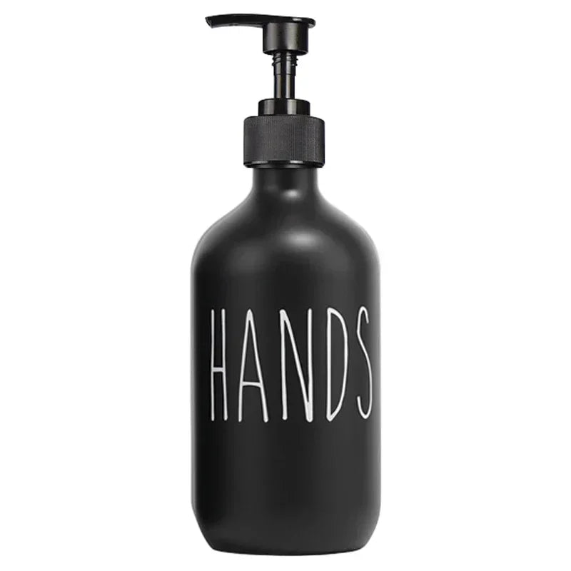bouteilles savon liquide 500ml noir blanc texte hands dishes minimaliste moderne pompe pression