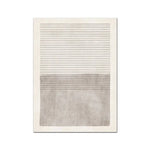 toile d'art minimaliste moderne rayures horizontales beige clair cadre blanc salon chambre decorationintérieur