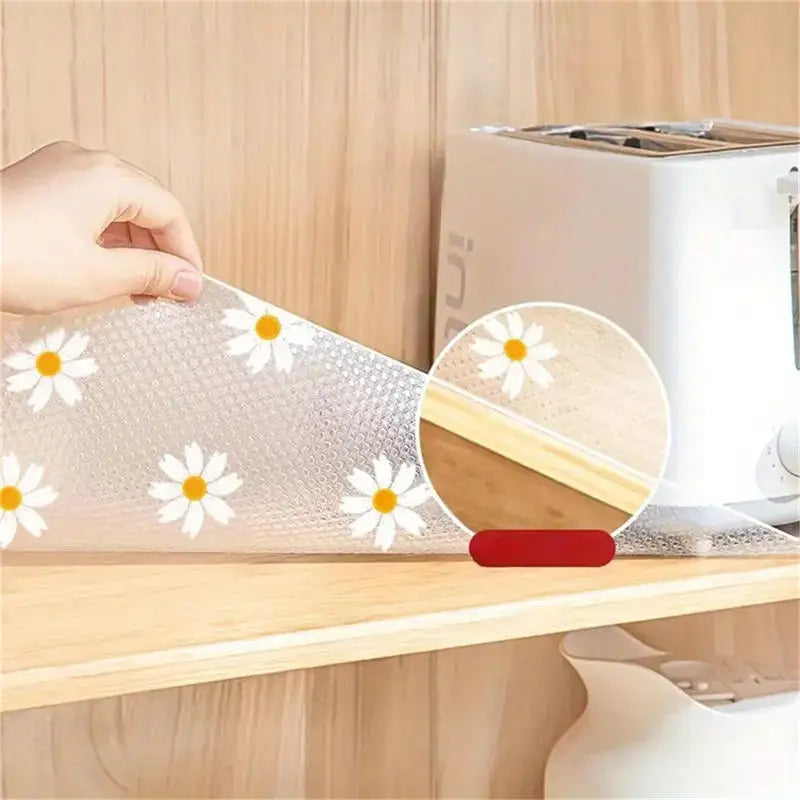 tapis protection meuble transparent blanc jaune fleur centre moderne adhésif