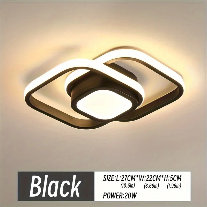 plafonnier led moderne minimaliste acrylique blanc noir toucher interrupteur chambre salon cuisine
