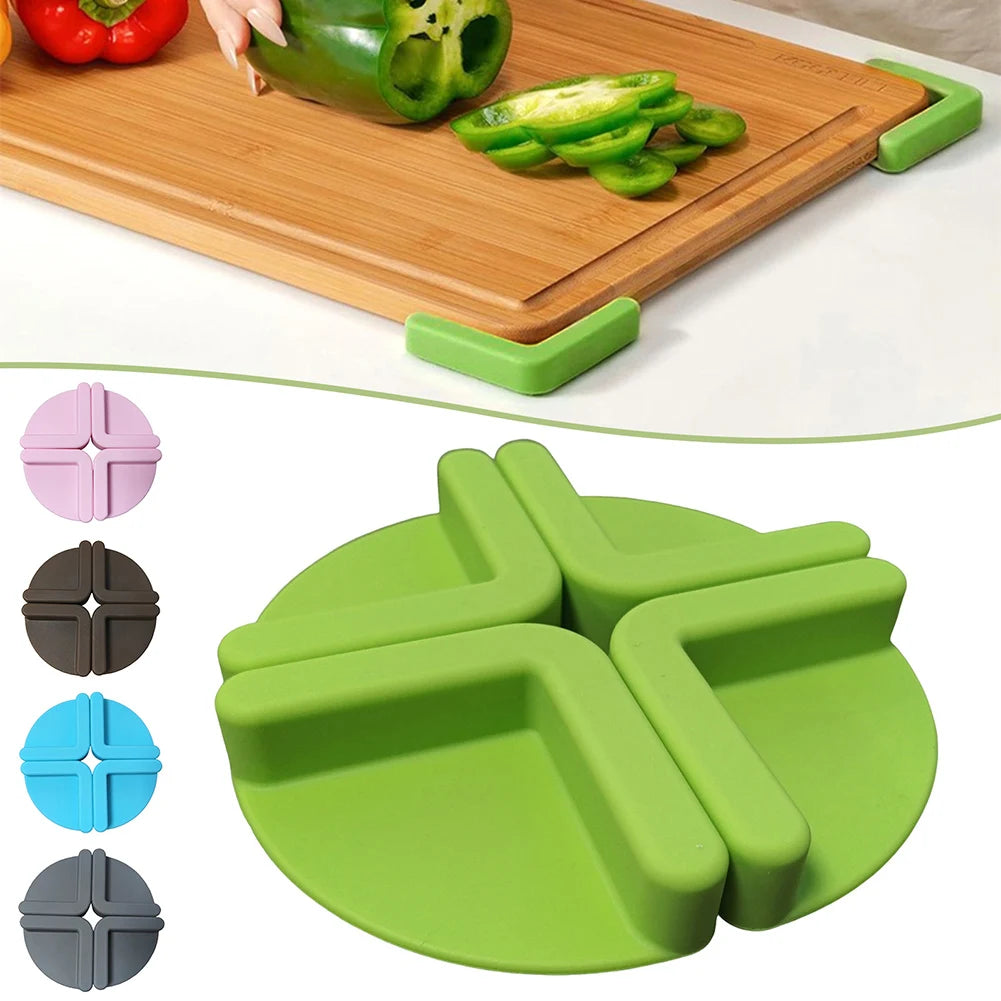 pads antidérapants silicone couleurs variées protection planche découpe cuisine sécurité chef professionnel modernité utilitaire