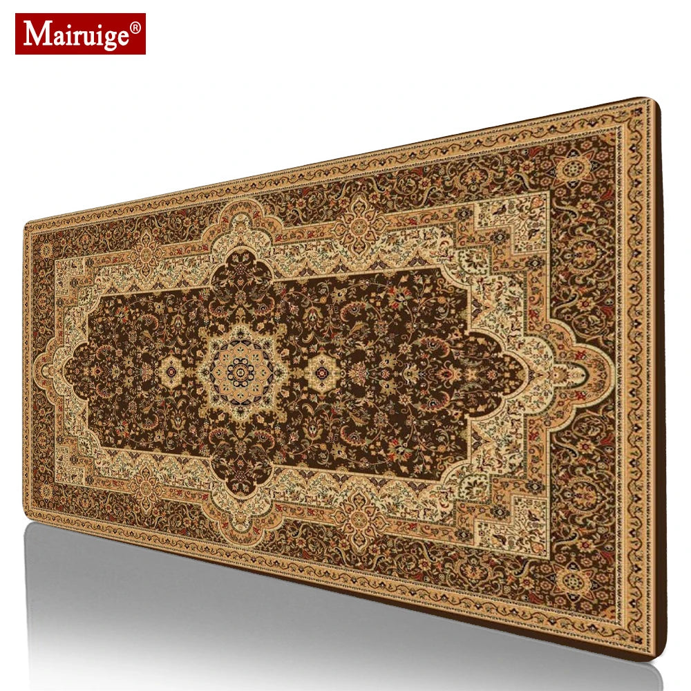 tapis souris ornements floraux classique marron beige adhésif gaming 2mm 3mm 4mm 5mm