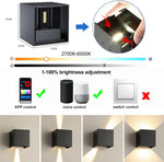 lampe murale led moderne noire blanche rgbcct ip65 controle app vocal smart life alexa