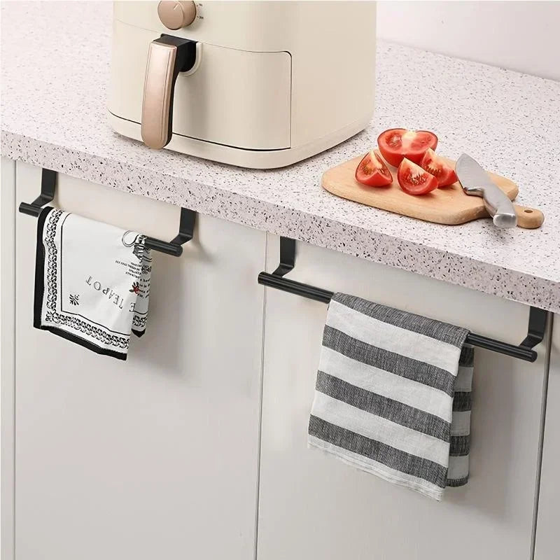 porte serviettes mural noir lisse moderne clips cuisine serviettes blanches salle bain sans perçage