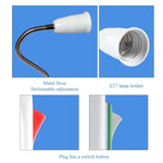support lampe flexible blanc moderne interrupteur prise us e27 20cm 30cm 50cm