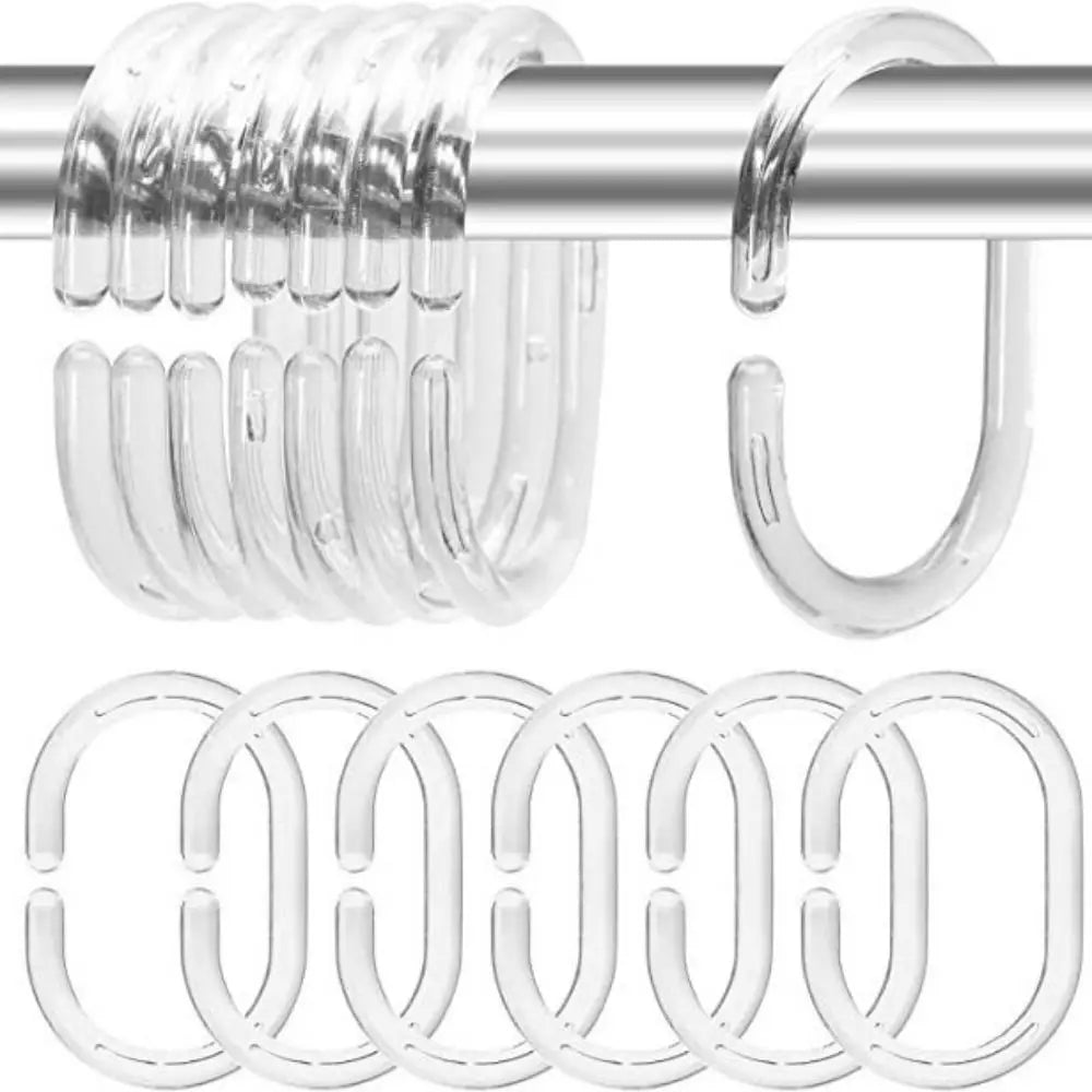 anneaux douche transparents modernes lisses salle bain rangement rideau durable minimaliste