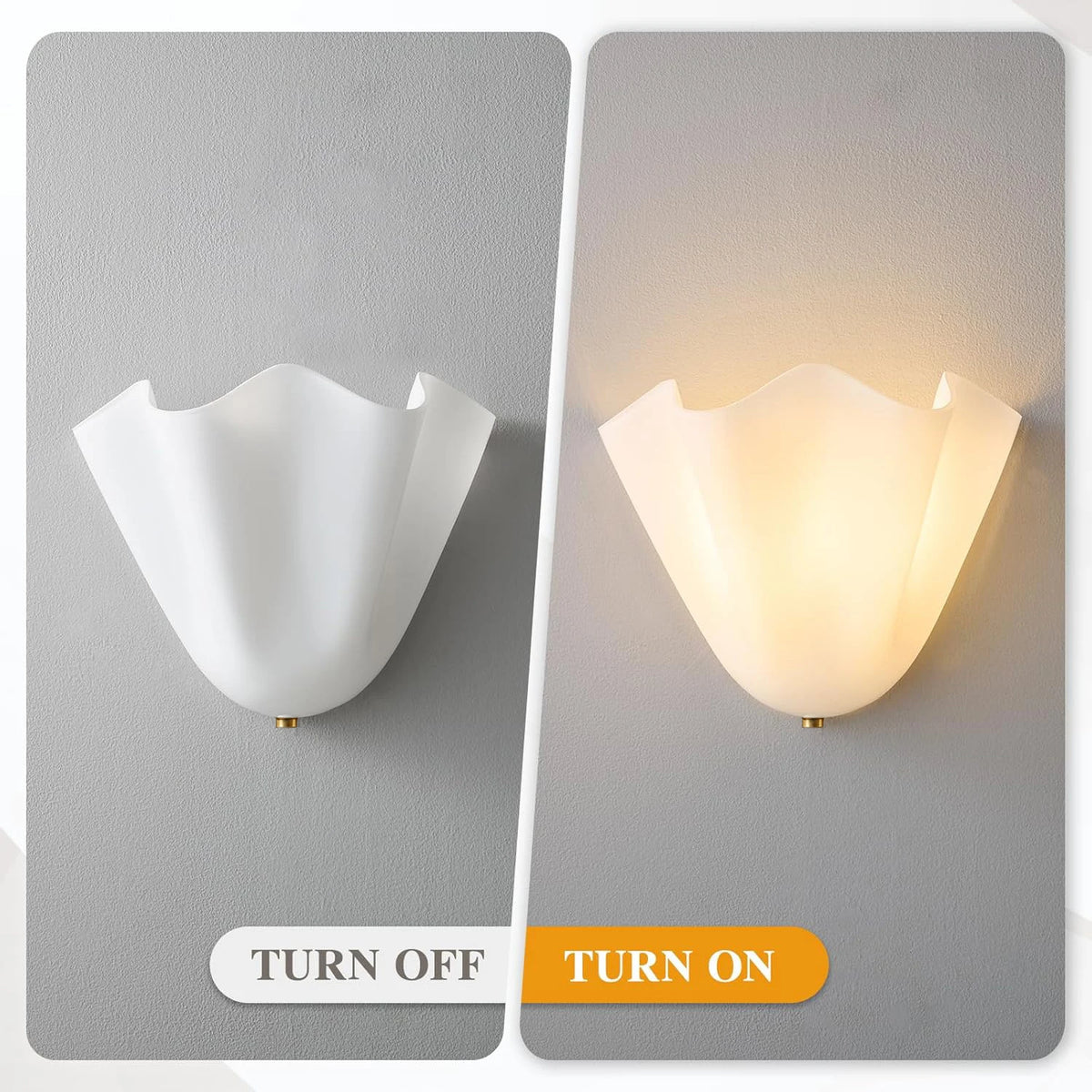 applique murale led verre blanc rouge vert moderne ondulée fixee mur interrupteur echangable
