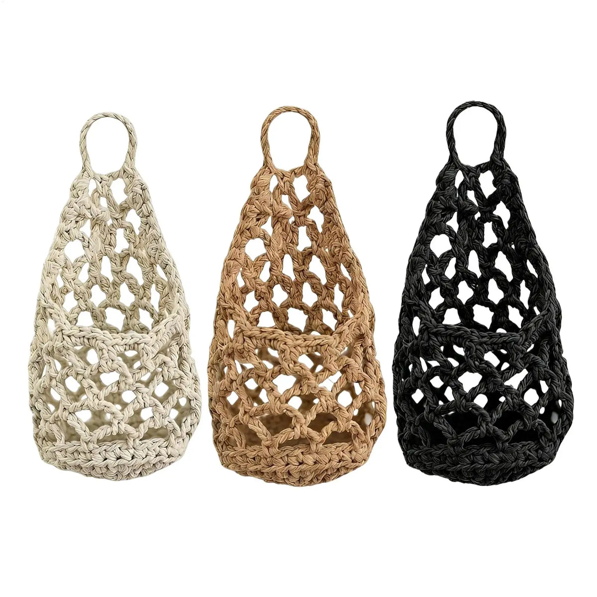 sac suspendu boho maille fine crocheté succulentes décoration intérieure anneaux familiales maison