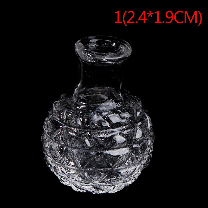 vases transparents decoratifs vintage accessoires decoration maison pouppee jouets enfants miniature 112èmescale