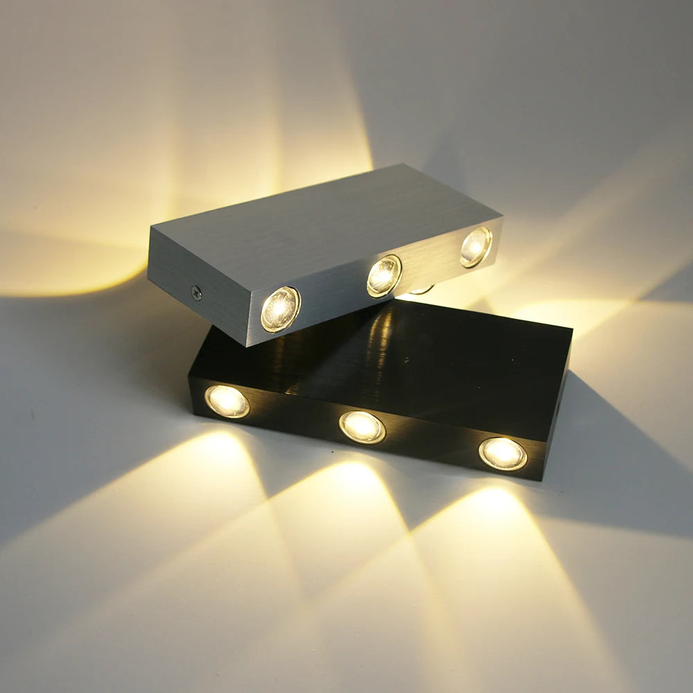applique murale led moderne argent noir fixée mur vis incluse chambre salon