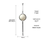lampe sol moderne sphères translucides blanc chrome nordique minimaliste led acrylique