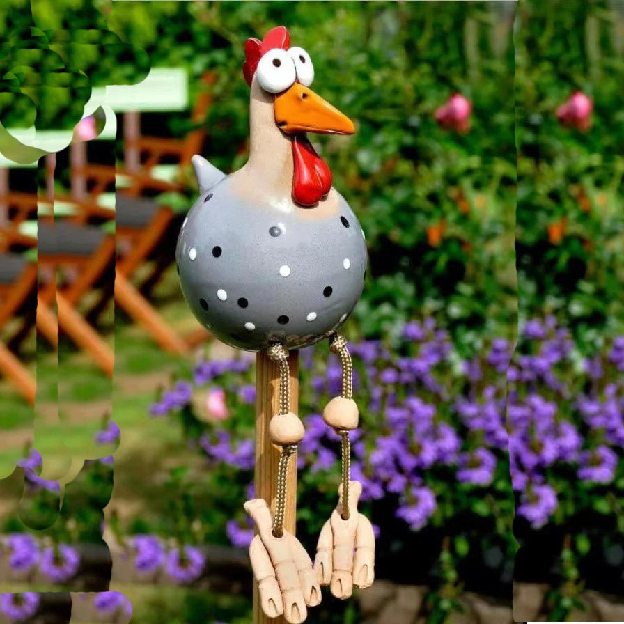 figurines poulets noir blanc rose bleu jaune gris points noirs fond clair decoratif clips