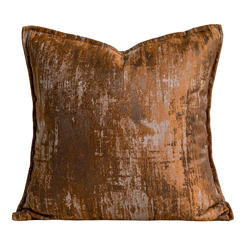 housses coussins marron beige abstrait texture veloutée contemporains décoratifs adhésifs