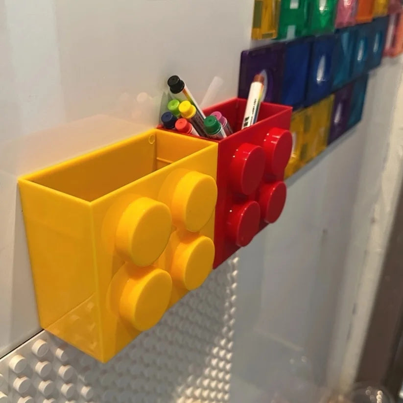 boîtes rangement magnétiques rouge bleu jaune blocs lego moderne fixations magnétiques almacenamiento organizador porta
