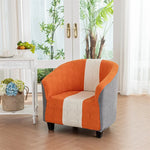 housses fauteuil vert clair rayures horizontales polyestère moderne adhésif lavable printemps été