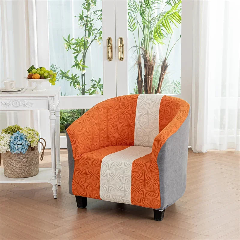 housses fauteuil vert clair rayures horizontales polyestère moderne adhésif lavable printemps été