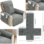 housse fauteuil inclinable noir beige quilté moderne boucles métalliques poche polyestère nettoyage sec automne