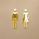 symboles toilette homme femme argenté rouge doré adhésifs modernes minimalistes porte wc decoration bricolage