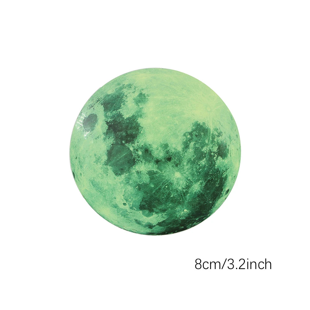 décoration murale lune lumineuse 3d 30cm 20cm 12cm 8cm cratères réaliste pvc vert chambre
