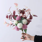 bouquet fleurs artificielles hortensia moderne décoration intérieure mariage bleu blanc vert