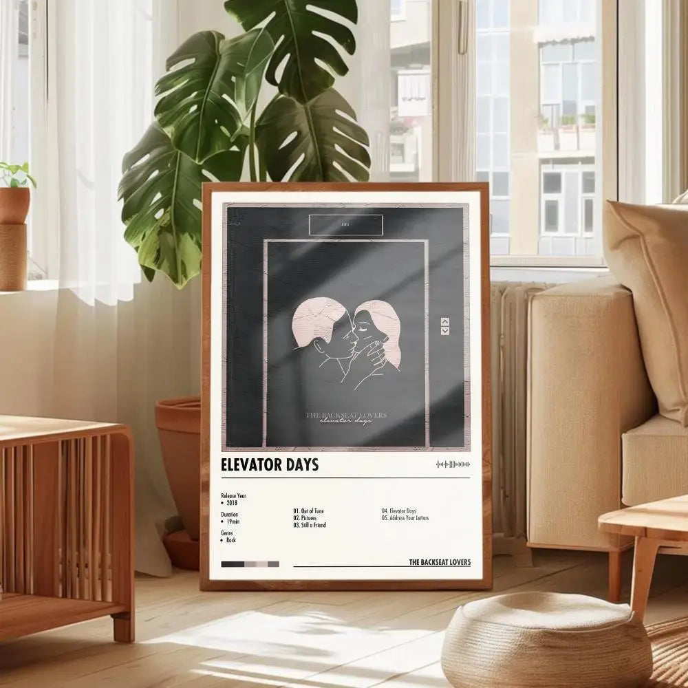 affiches encadrées modernes paysages naturels textes imprimés noir blanc gris opaque minimaliste