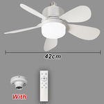 ventilateur led blanc moderne télécommande base e27 lumiere variable flux faible facile chambre salon