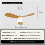 ventilateur moderne led pales réversibles télécommande blanc bois naturel