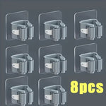 porte balai porte brosse adhésif mur blanc gris transparent moderne.storageHooks