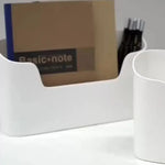 rangement mural blanc boîtes bouteilles papier essuie tout stylos savons minimaliste modernes