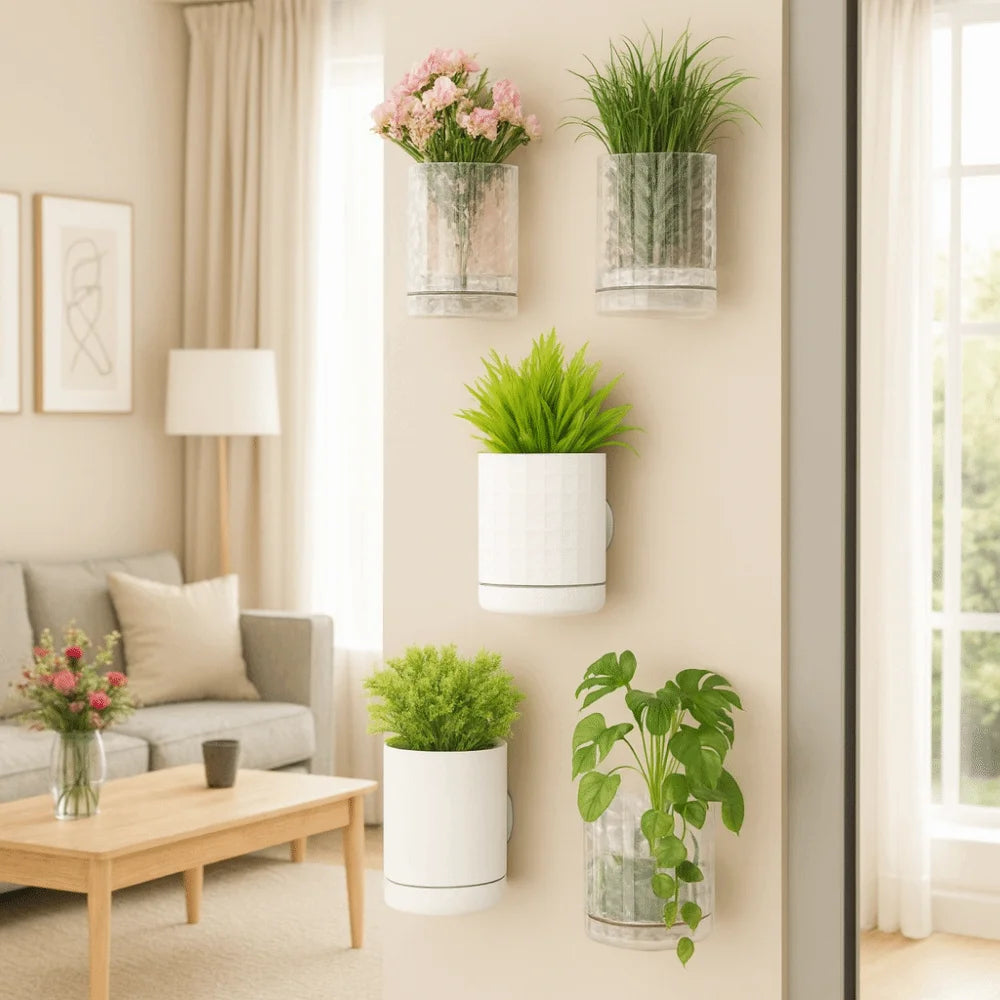 cache plantes transparent blanc adhésif moderne vintage rétro diamant