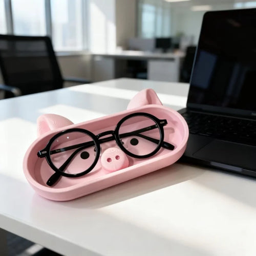rangement lunettes forme cochon rose mignon boîte accessoires créative organisation kawaii
