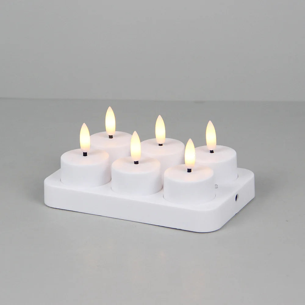 bougies led rechargeables blanc modernes télécommande boîte rangement câble usb 12pcs 4pcs 6pcs