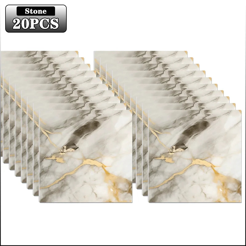 panneaux decoratifs marbre gris blanc adhesifs sol mur modernes pack 10 pieces