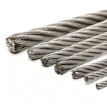 câble acier flexible gris métallisé torsadé suspension rideaux éclairage décoration industrielle