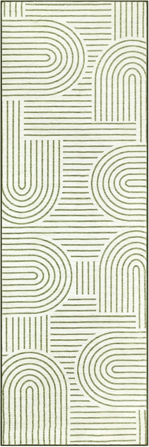 tapis moderne minimaliste polyester antidérapant noir blanc rose beige geometrique circular linear