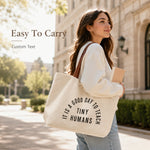 sac main toile crème noir uni décontracté poignées cuir grande capacité portable quà personnalisé
