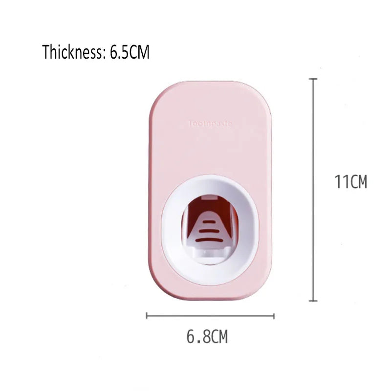 distributeur dentifrice blanc bleu rose moderne adhésif transparent rechargeable